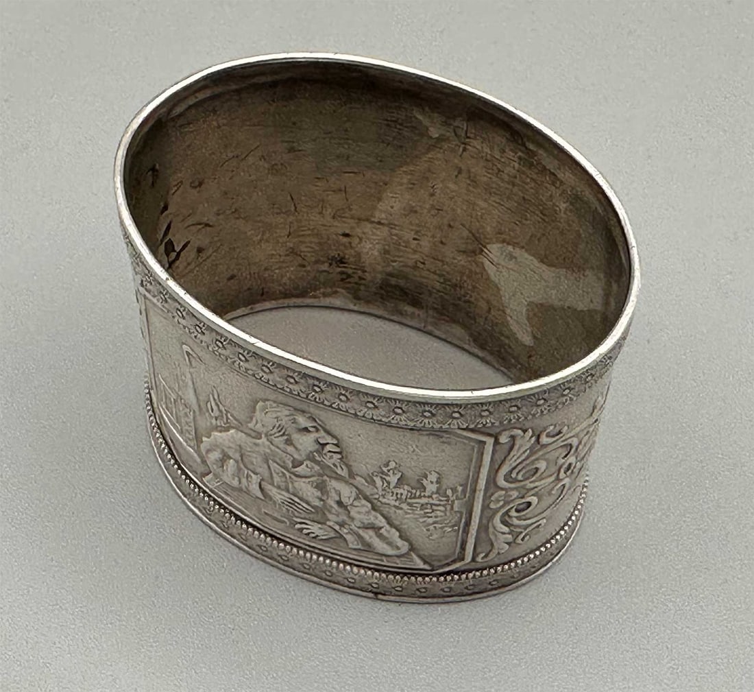 RUSSIAN SILVER NAPKIN RING, MARKED - 4