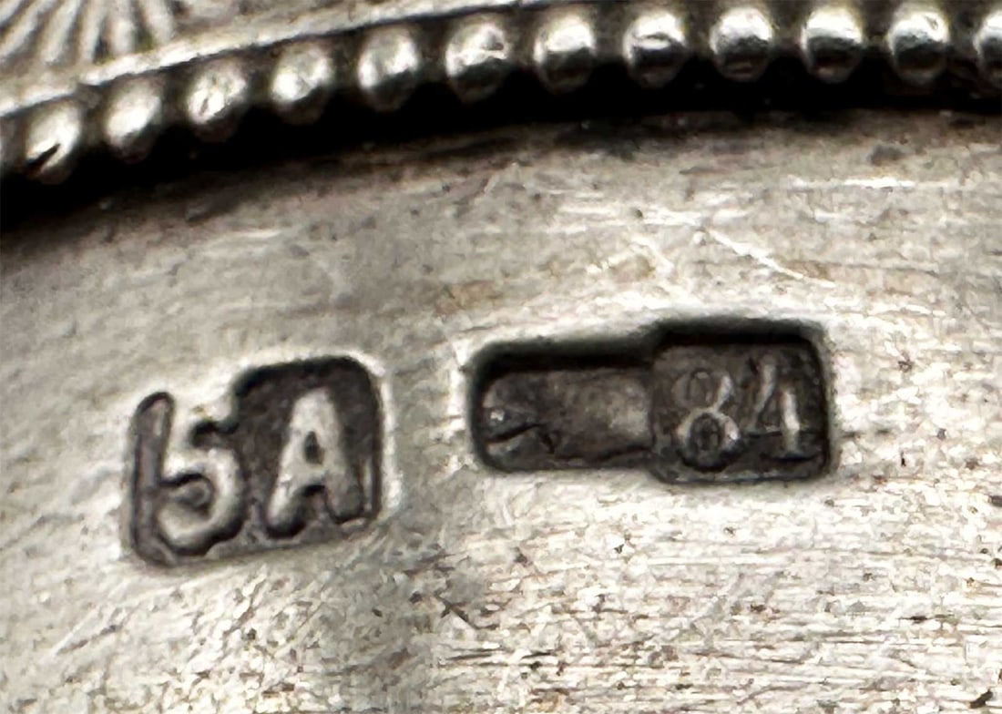 RUSSIAN SILVER NAPKIN RING, MARKED - 7
