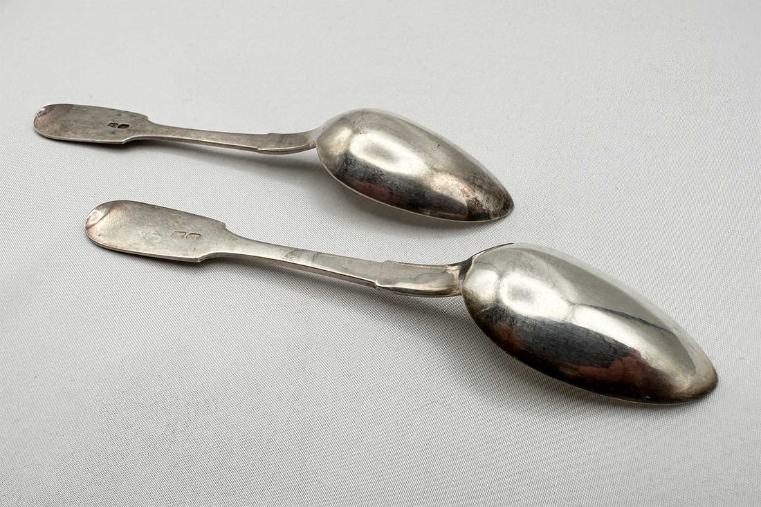 ANTIQUE RUSSIAN TWO SILVER TABLE SPOONs - 3