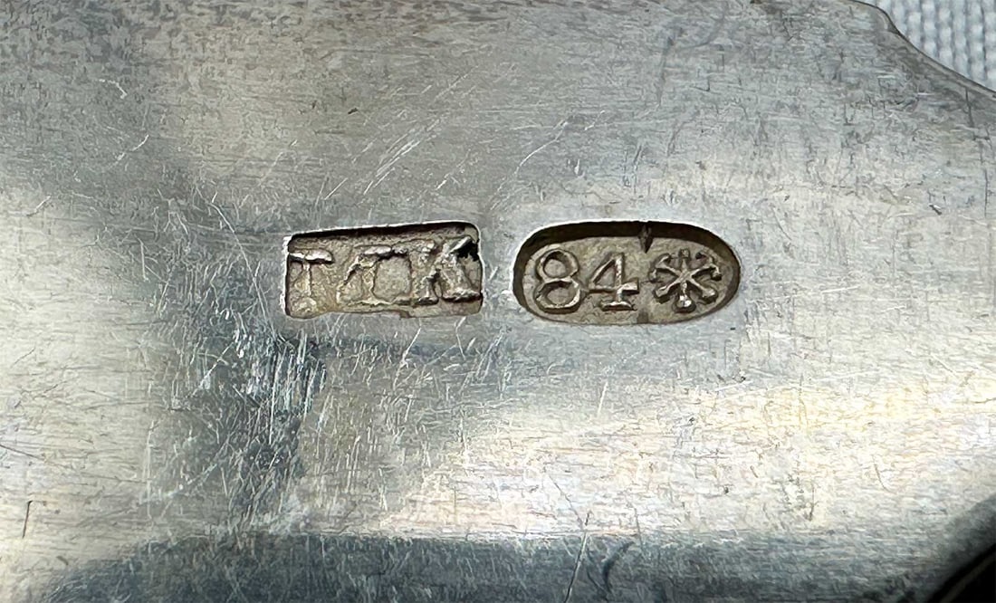 ANTIQUE RUSSIAN TWO SILVER TABLE SPOONs - 5