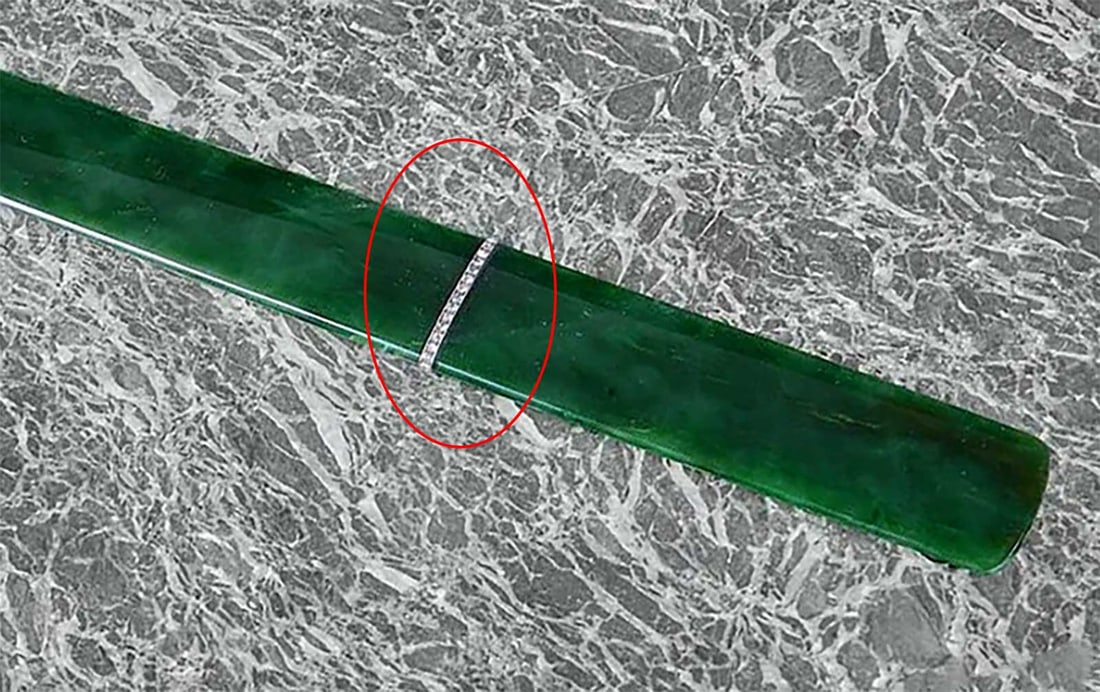 RUSSIAN DIAMOND & NEPHRITE MOUNTED PAGE TURNER (1 of 10)