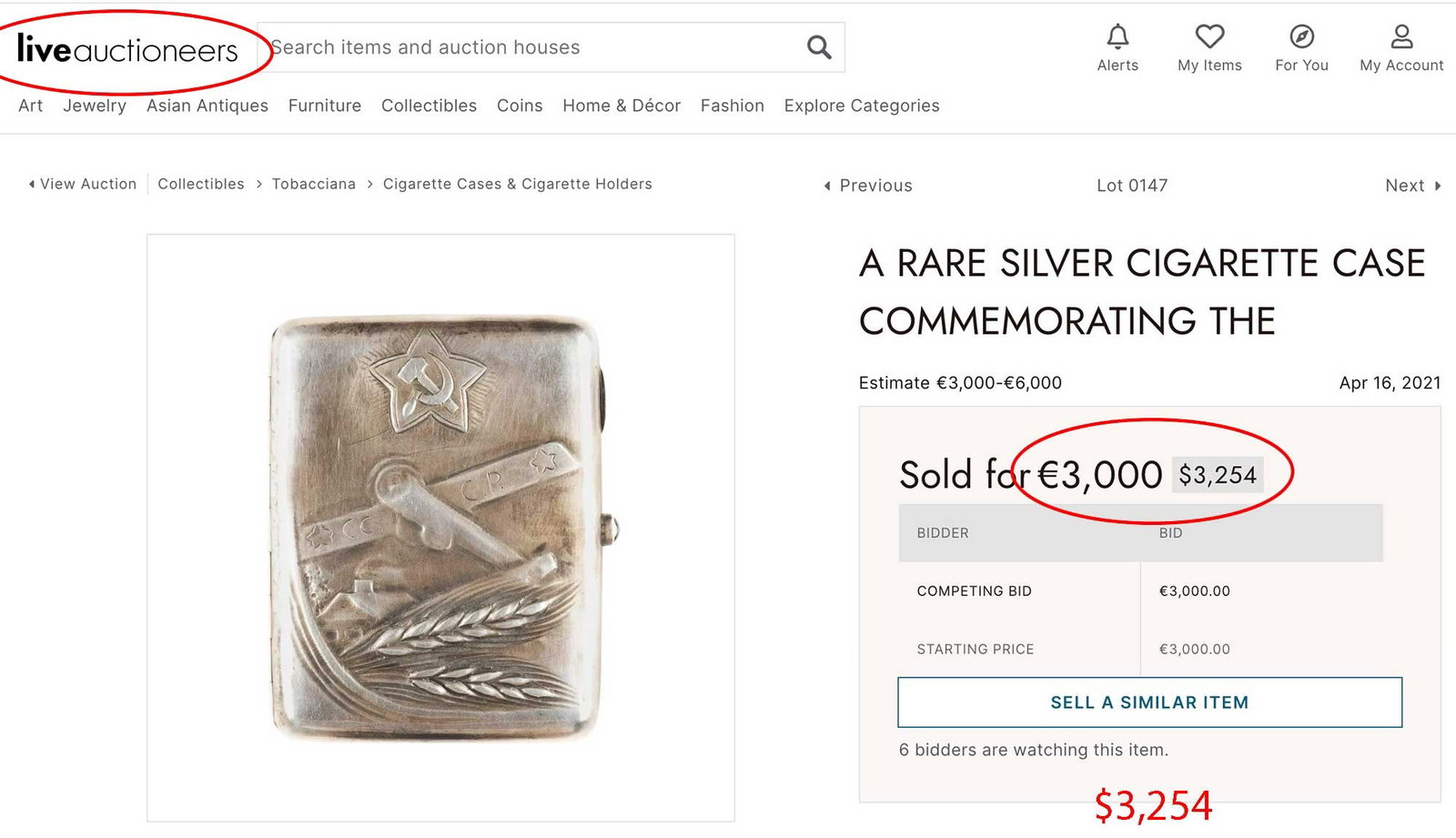 RUSSIAN SOVIET SILVER CIGARETTE CASE, BOX - 14