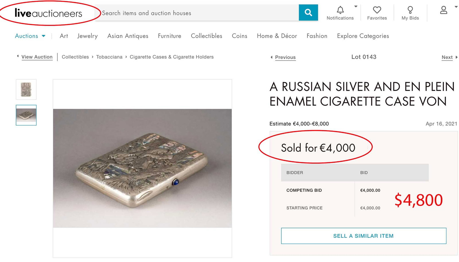 RUSSIAN SOVIET SILVER CIGARETTE CASE, BOX - 16