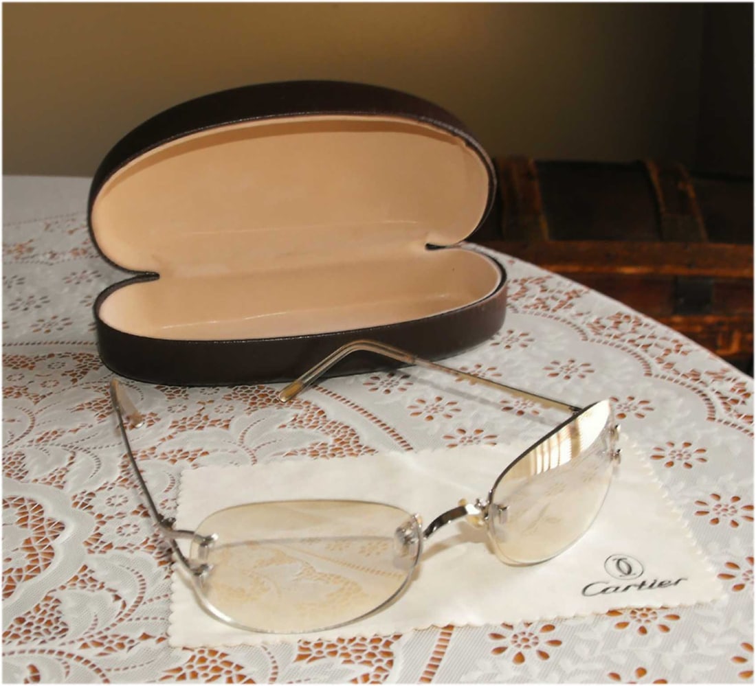 CARTIER, GLASSES for WOMEN: Price Reduced — Limited-Time Offer! CARTIER, GLASSES for WOMEN Nice Cartier glasses. DIMENSIONS: 5 3/8 x 5 1/4 x 1 1/2inches (137 x 135 x 39 mm). Weight with glass: 24 grams. ESTIMATED PRICE: The cu