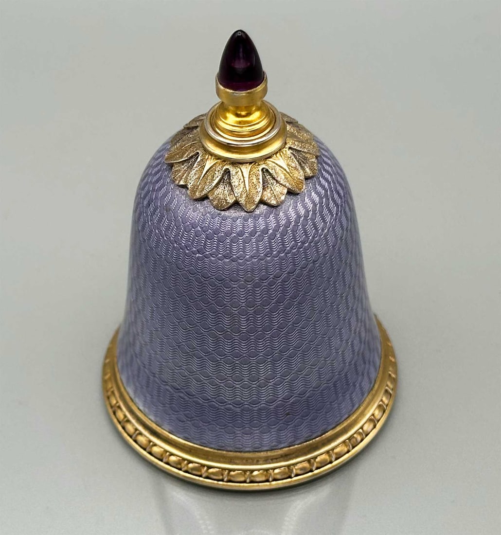 RUSSIAN IMPERIAL SILVER, ENAMEL & AMETHYST PERFUME BOTTLE GOLD-WASHED INTERIOR (1 of 14)
