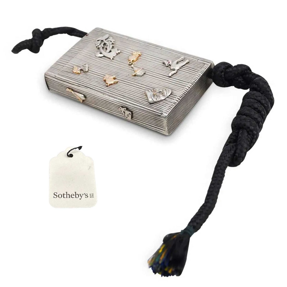 RARE RUSSIAN GOLD-MOUNTED SILVER CIGARETTE CASE WITH FIGURAL MOTIFS FROM SOTHEBY'S (1 of 15)