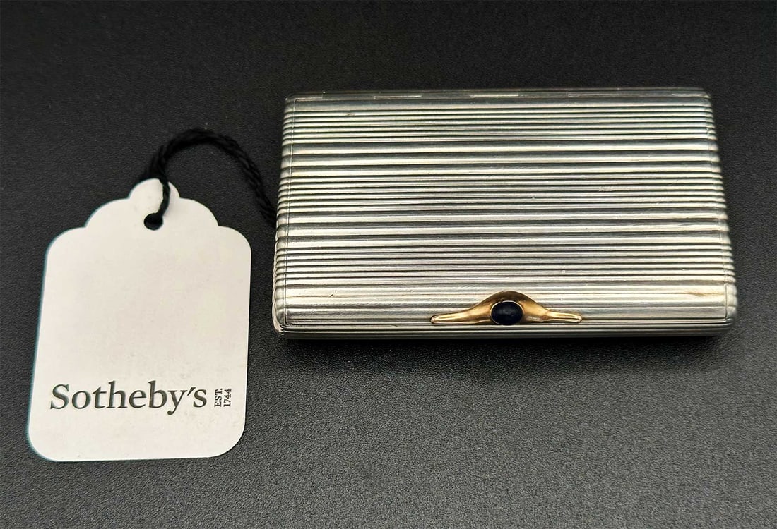 RUSSIAN IMPERIAL SILVER & GOLD CIGARETTE CASE BOX FROM SOTHEBY'S (1 of 19)