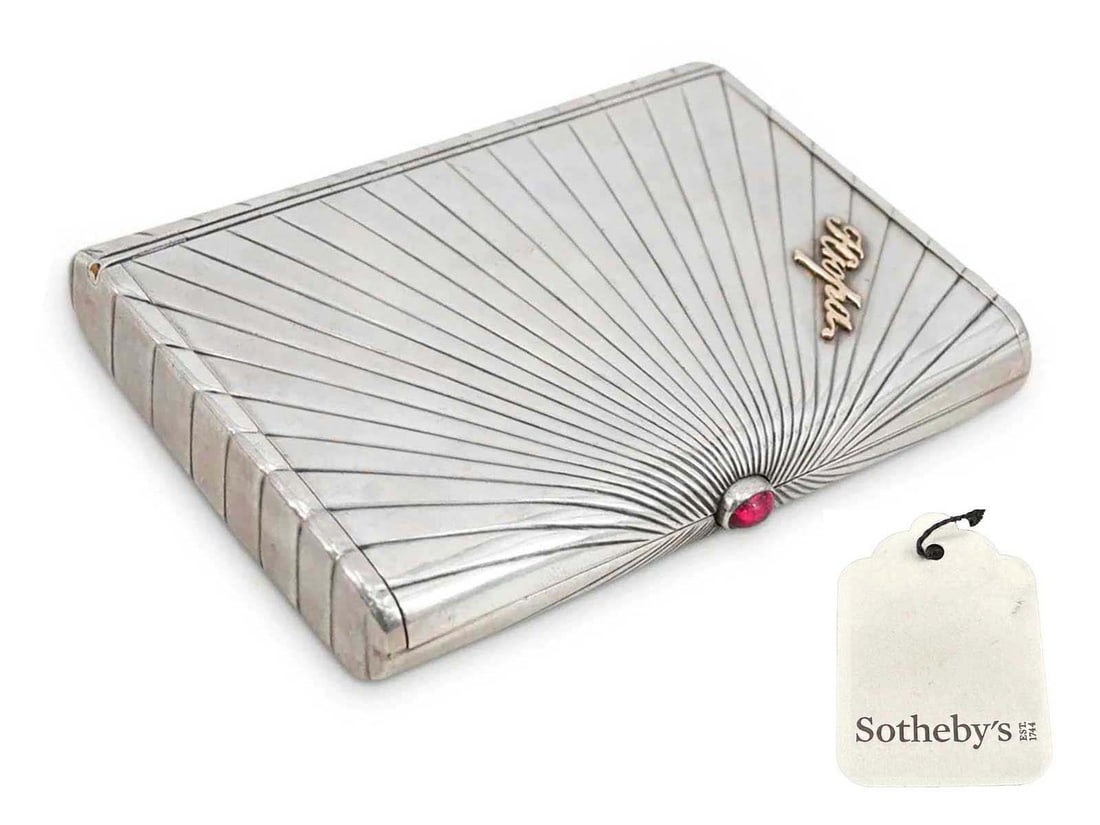 RARE RUSSIAN IMPERIAL GOLD-MOUNTED SILVER CIGARETTE CASE FROM SOTHEBY'S (1 of 15)