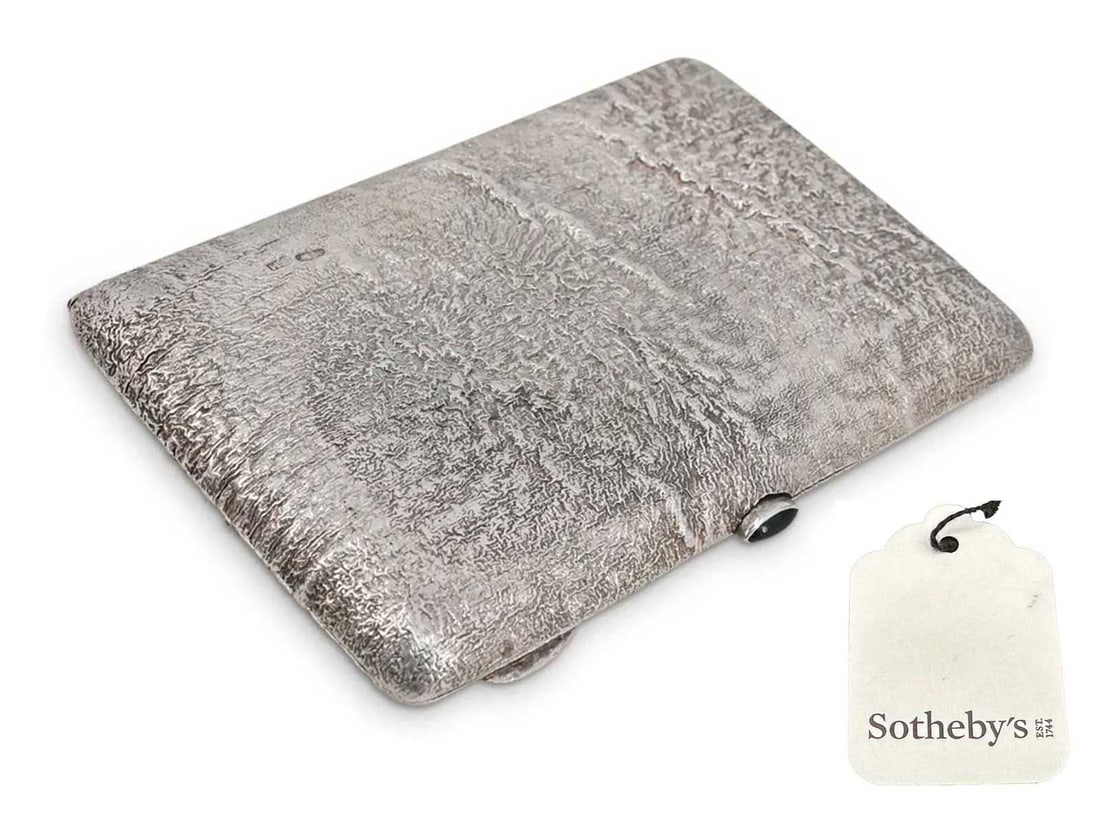 RUSSIAN IMPERIAL SILVER SAMORODOK CIGARETTE CASE FROM SOTHEBY'S WITH EMERALD CABOCHON (1 of 12)