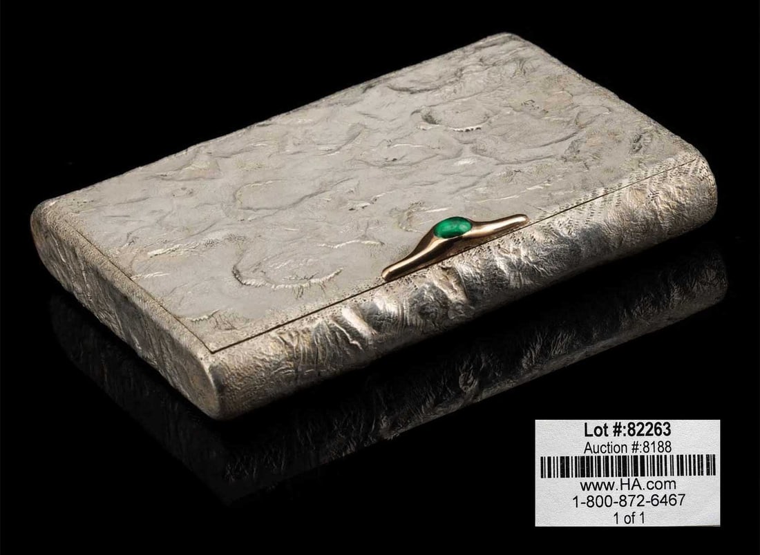RUSSIAN IMPERIAL GOLD AND SILVER SAMORODOK CIGARETTE CASE CIRCA 1900 WITH GILT INTERIOR (1 of 8)
