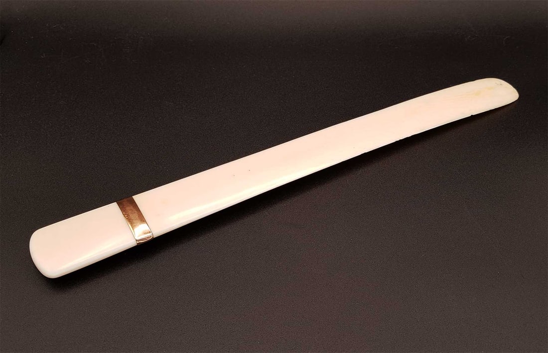ANTIQUE RUSSIAN GOLD AND BONE LETTER OPENER 19TH CENTURY WITH CHALCEDONY (1 of 15)