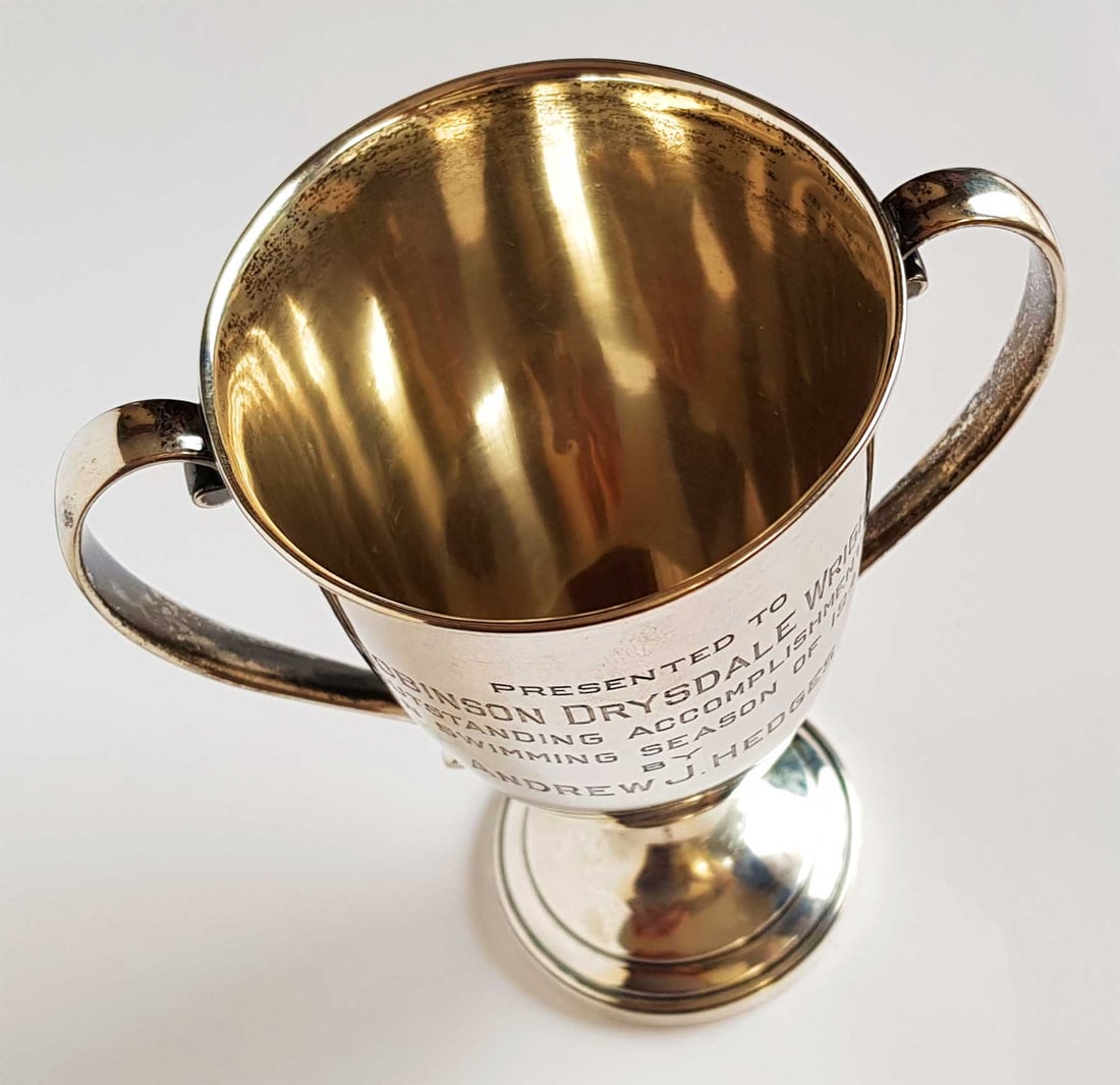 TIFFANY & CO. - STERLING SILVER SWIMMING TROPHY MODEL 19415A WITH PRESENTATION ENGRAVING (1 of 14)