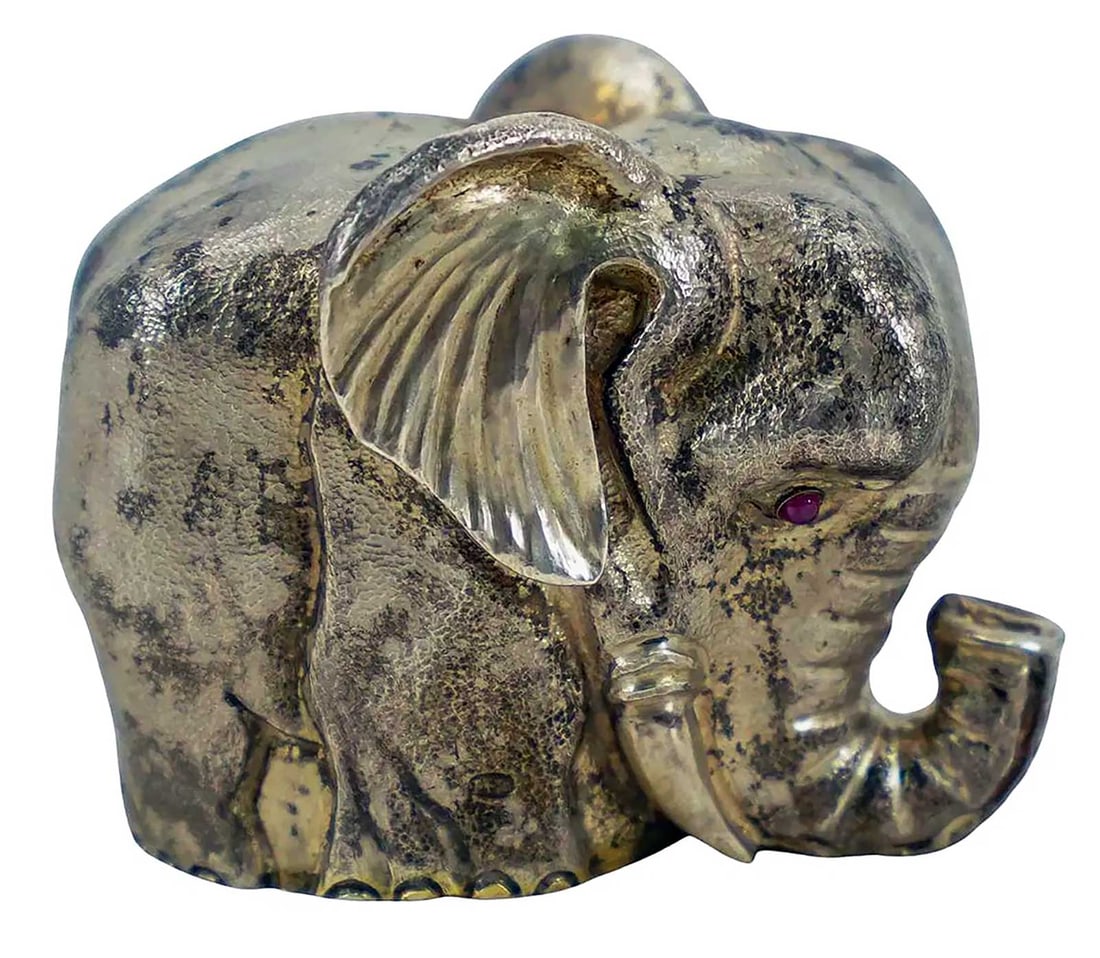 RUSSIAN GILT SILVER ELEPHANT HEAD STIRRUP CHARKA CUP 1908-1926 (1 of 15)