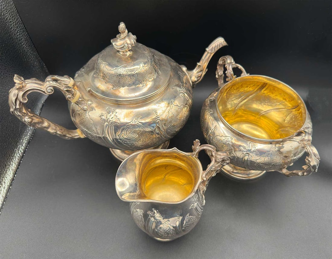 PAUL STORR – LARGE SILVER TEA SERVICE, WILLIAM IV, 1833 (1 of 13)