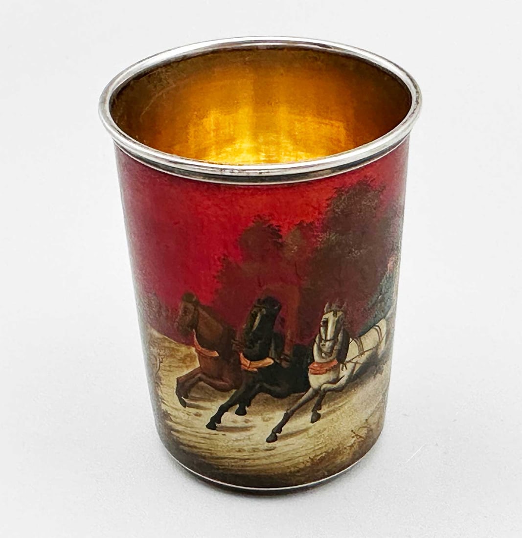EXTREMELY RARE ANTIQUE RUSSIAN IMPERIAL SILVER-GILT BEAKER, 1880S - HALLMARKED: No Reserve! Limited-Time Price Reduction! EXTREMELY RARE ANTIQUE RUSSIAN IMPERIAL SILVER-GILT BEAKER, 1880S - HALLMARKED Presented is an extremely rare Antique Russian Imperial Silver-Gilt Beaker dati
