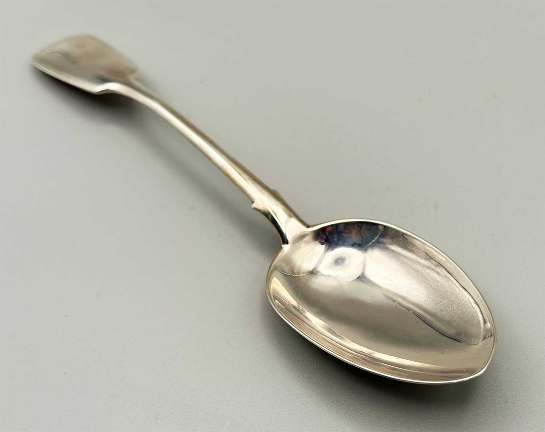 IVAN KHLEBNIKOV - RUSSIAN IMPERIAL SILVER LARGE TABLE SPOON (1 of 12)