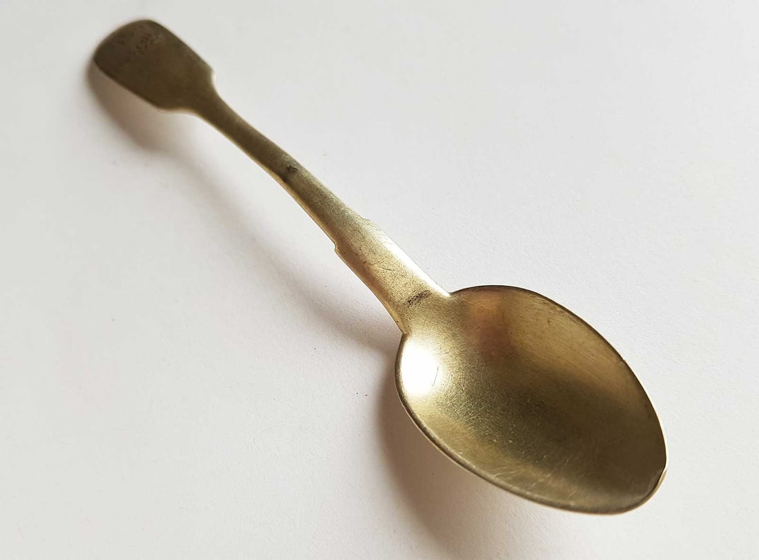 RARE RUSSIAN IMPERIAL SILVER TEA SPOON WITH HEBREW & ARABIC INSCRIPTIONS, JUDAICA (1 of 13)