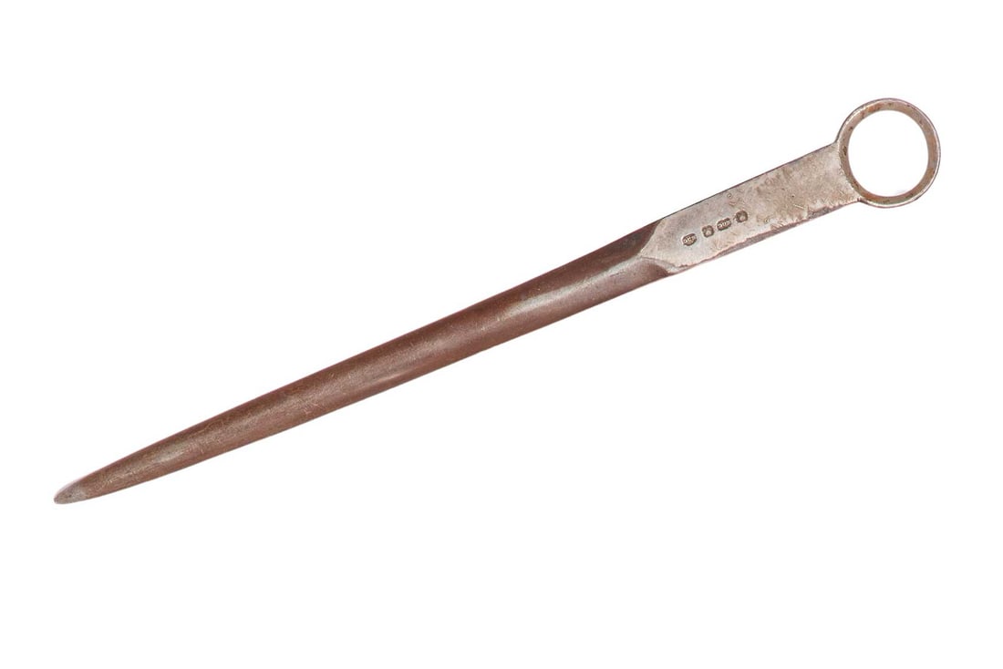 RARE ANTIQUE SILVER MEAT SKEWER HISTORICAL TABLEWARE COLLECTIBLE: No Reserve! Limited-Time Price Reduction! RARE ANTIQUE SILVER MEAT SKEWER HISTORICAL TABLEWARE COLLECTIBLE Presented is a rare antique meat skewer, an elegant example of historical tableware craftsman