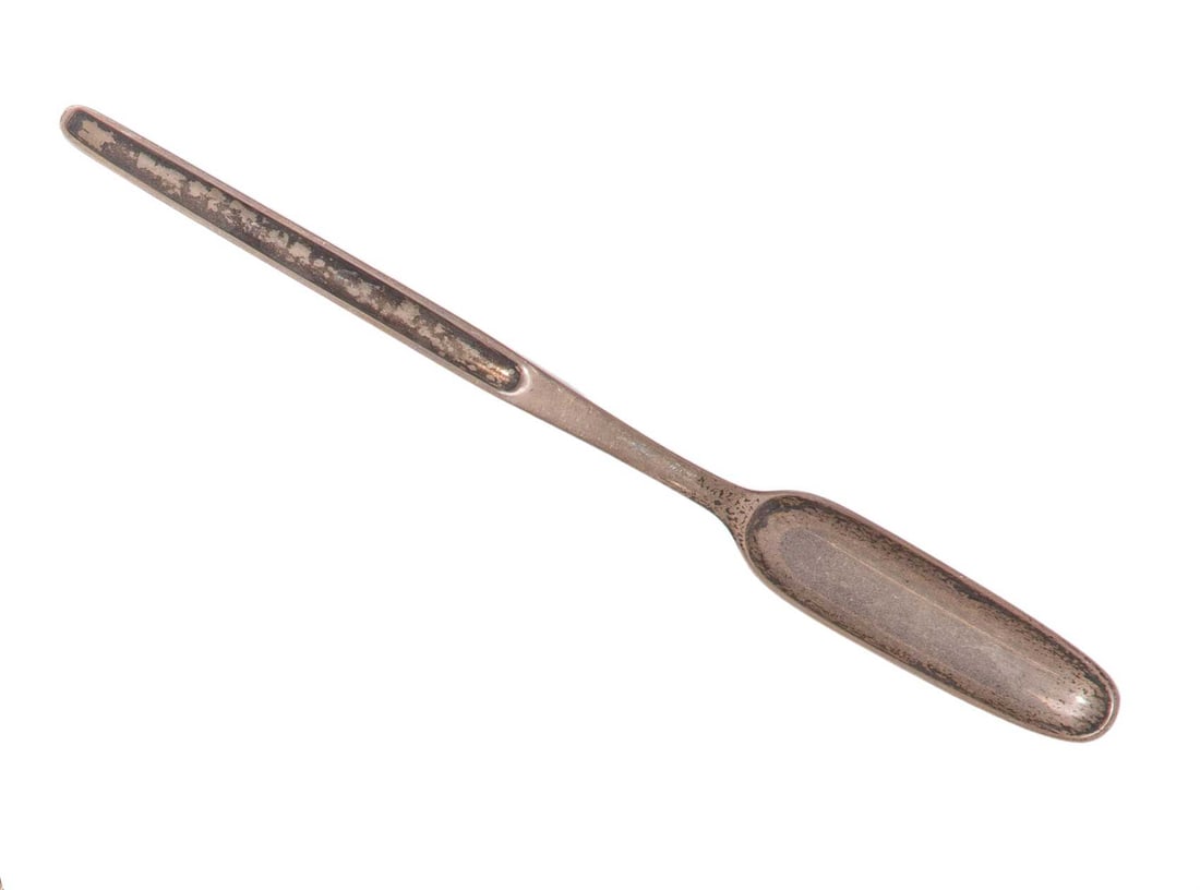 RARE ANTIQUE GEORGE II ENGLISH STERLING SILVER MARROW SCOOP 1750 (1 of 5)