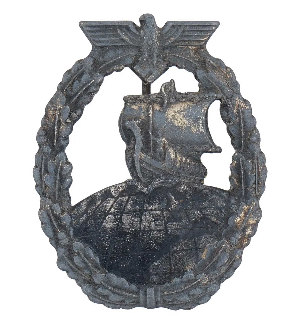 RARE GERMAN WWII AUXILIARY CRUISER WAR BADGE KRIEGSMARINE MILITARY DECORATION: No Reserve! Limited-Time Price Reduction! RARE GERMAN WWII AUXILIARY CRUISER WAR BADGE KRIEGSMARINE MILITARY DECORATION Presented is a rare German WWII Auxiliary Cruiser War Badge, an important Kriegs