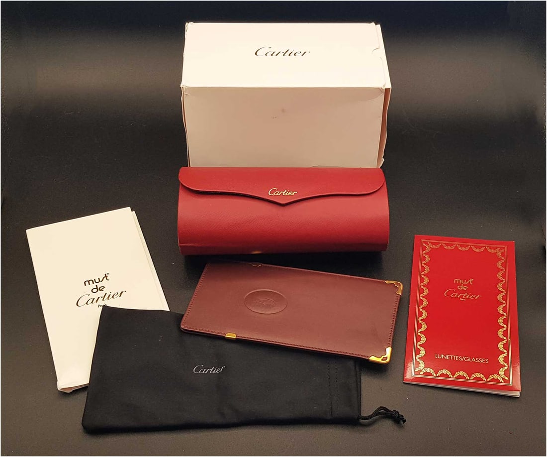 CARTIER EYEGLASSES ACCESSORIES SET BOXED WITH CASES BAGS & PAPERS (1 of 11)