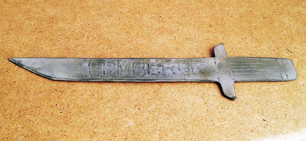 RARE GERMAN WWII LEMBERG POLAND EASTERN FRONT TRENCH ART KNIFE FOR ENVELOPES (1 of 16)