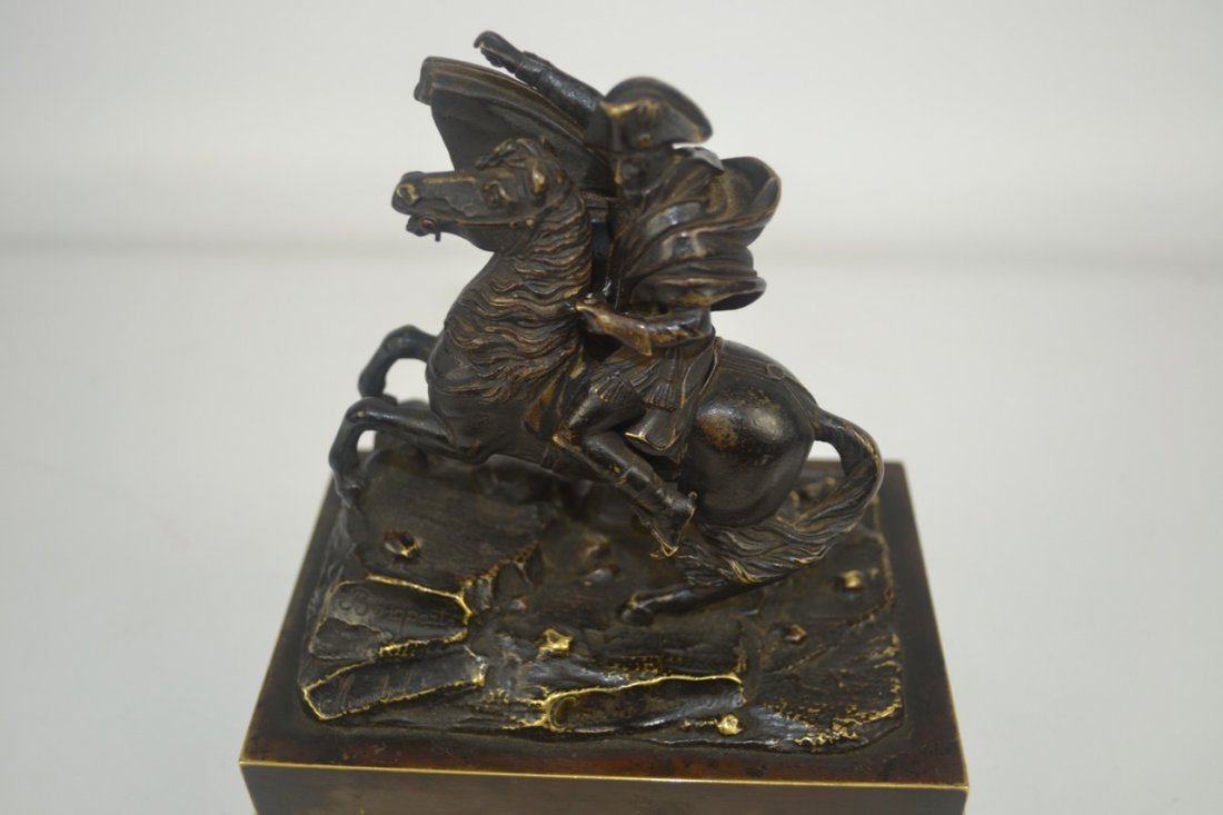 Antique Napoleon Bronze Statue-Inkwell Signed (1 of 7)