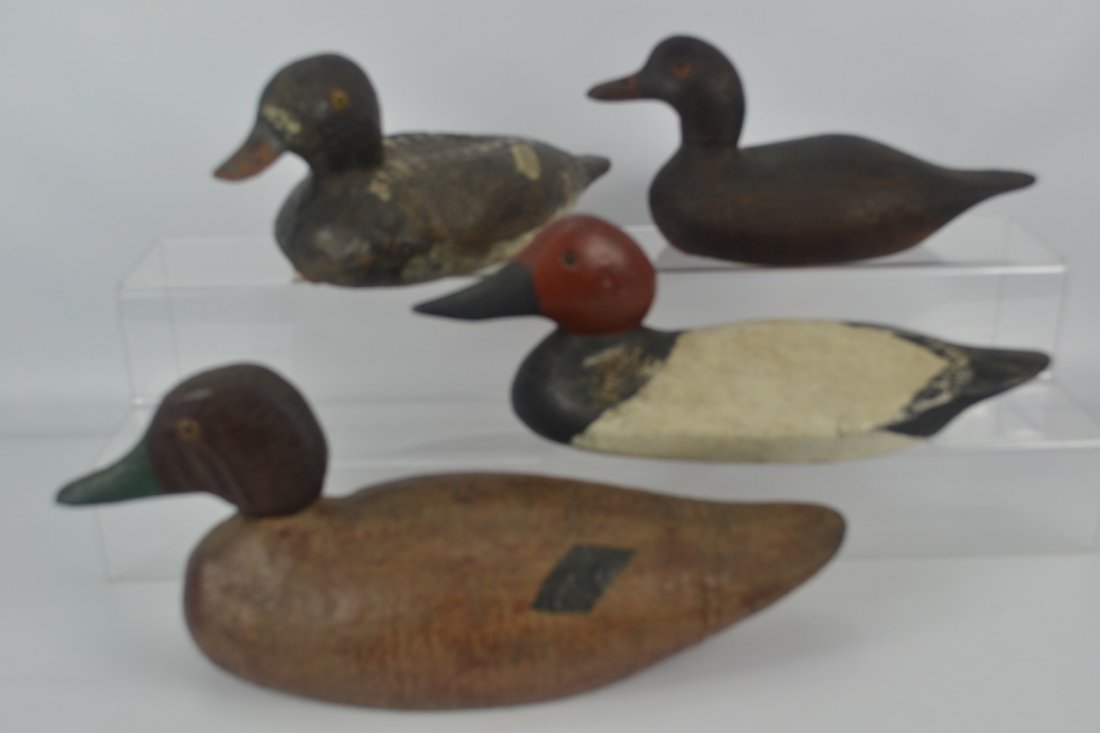 Lot of Four (4) Antique Duck Decoys (1 of 8)