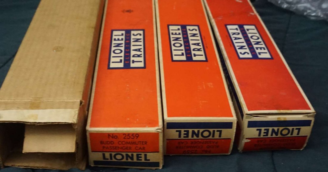four budd car boxes 2559 lionel and 400 nice! 1956 (1 of 4)