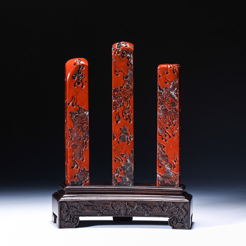 Three Chinese Shoushan Stone  Seals (1 of 6)