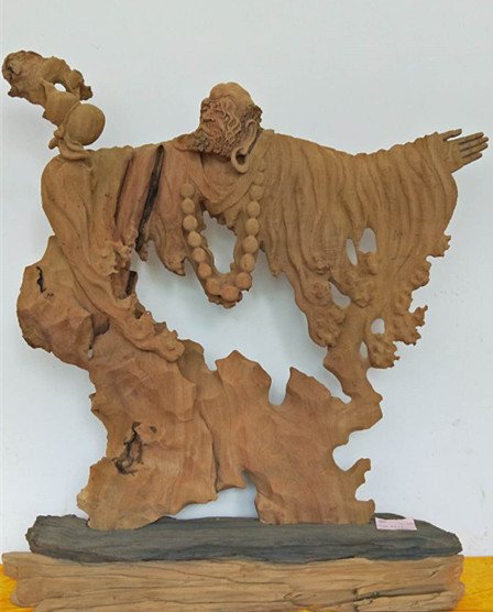Chinese Wood Carving of Bodhidharma (1 of 6)