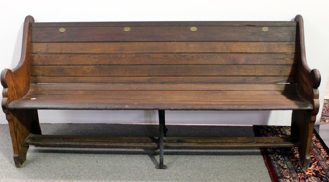 Oak & Pine Church Pew with Iron Base (1 of 5)