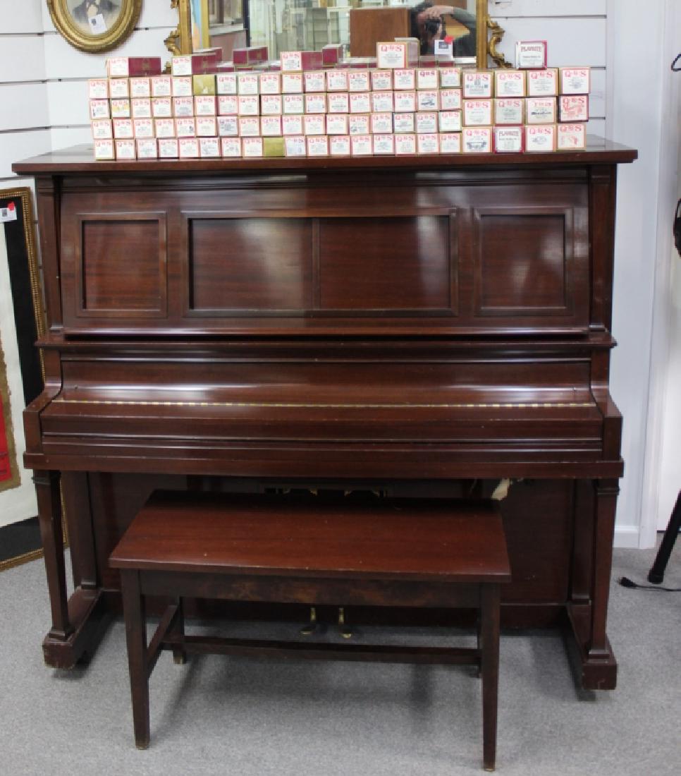 Player Piano, Lauter-Humana: Player Piano (55.25h x 63w x 29d in.) includes approx. 90 music rolls in boxes. Its sounds and works beautifully.