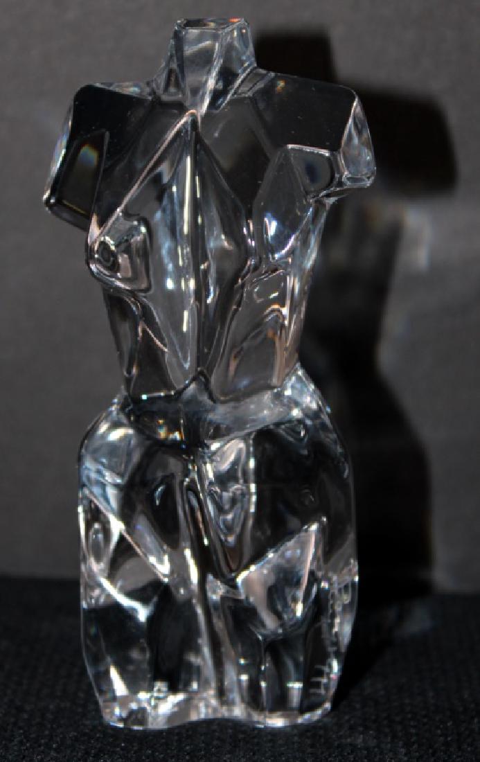 French Daum Crystal Glass Cubist Torso Sculpture: 1960's 4 5/8 H x 2W in Inscribed in two places Very good condition
