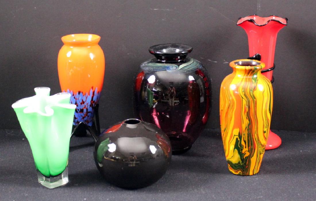 6 Art Glass Czech Vintage Vases (1 of 8)