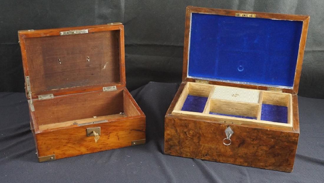 Antique Wood Jewel & Lock Boxes (2) (1 of 7)