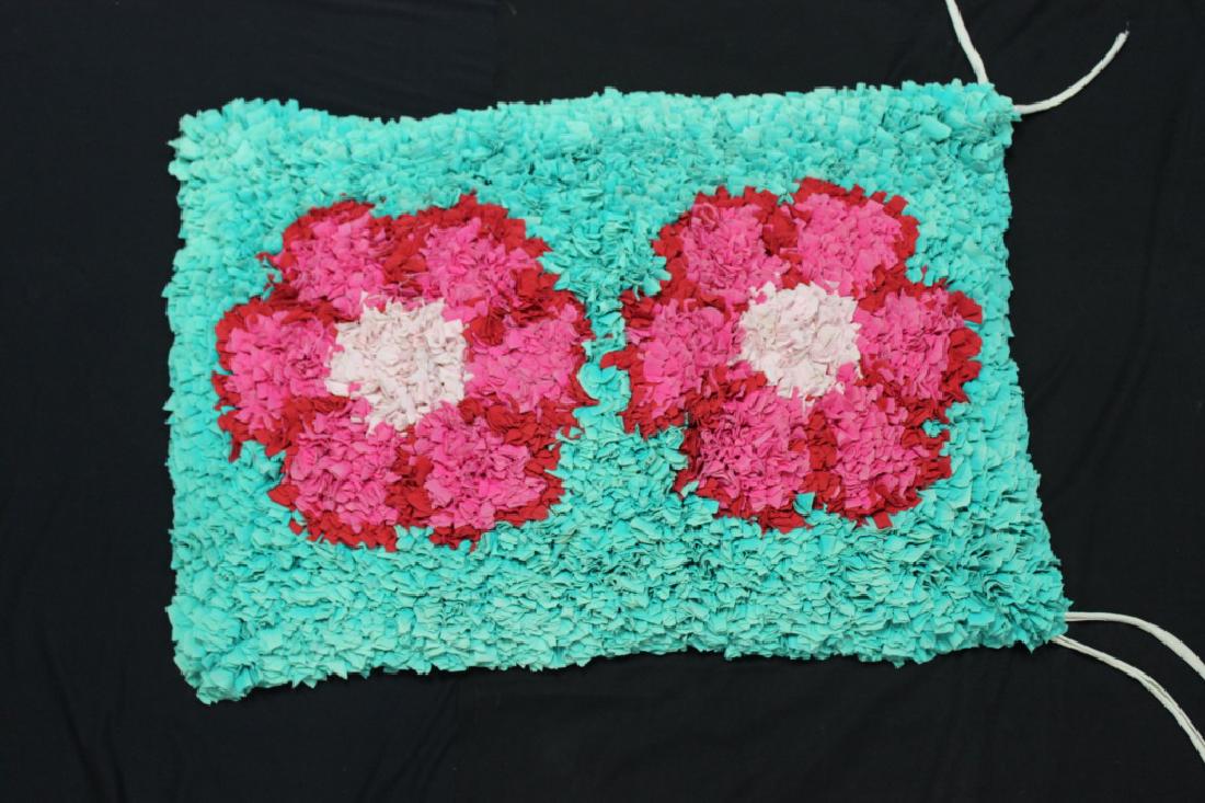 Brazilian Handmade Rag Rug "Pink Flowers" (1 of 4)