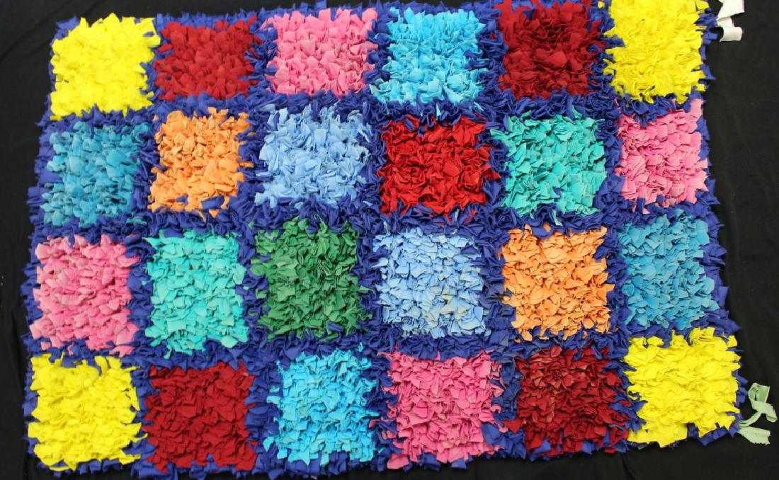 Brazilian Handmade Rag Rug "24 Checker Squares #2" (1 of 4)