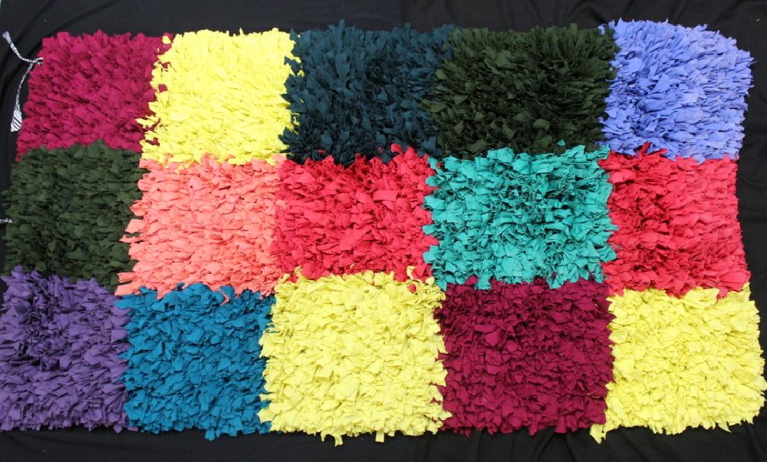 Large Brazilian Handmade Rag Rug "15 Squares" (1 of 4)
