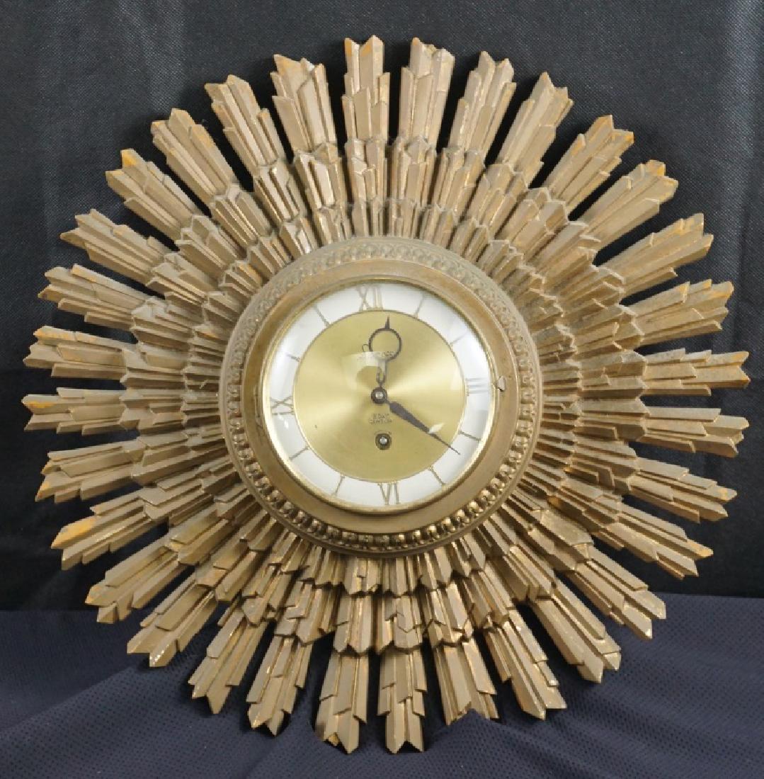 Syroco Gold Starburst Clock Vintage 1960's (1 of 3)