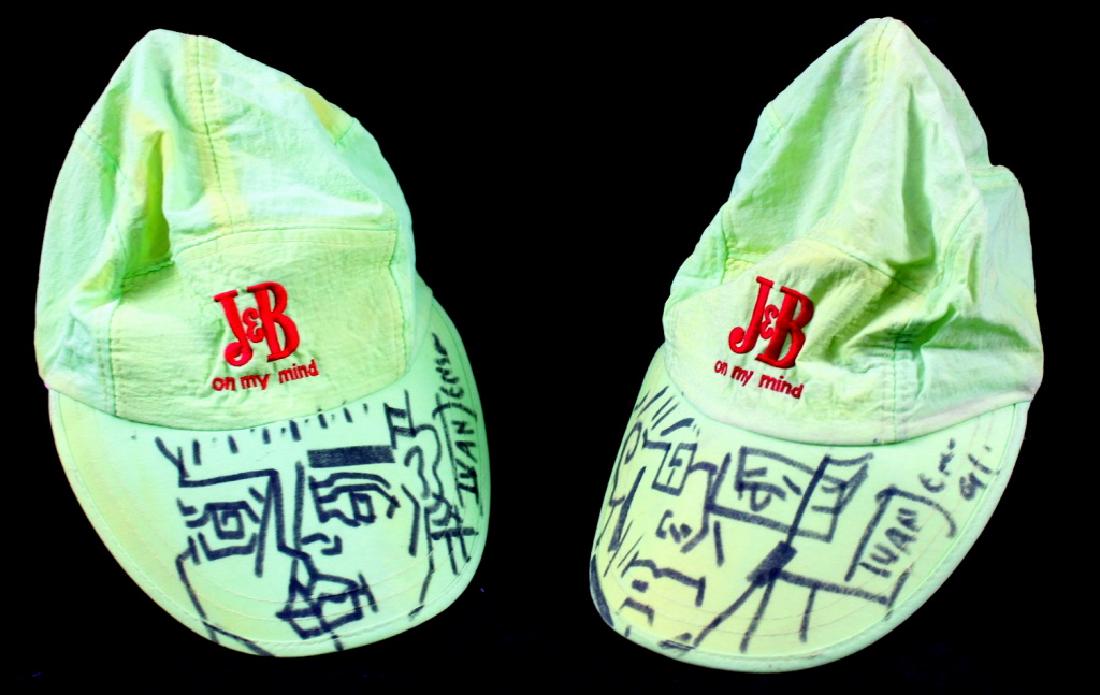 Ivan Jensen Drawings on J&B Whiskey Hats (2) (1 of 7)