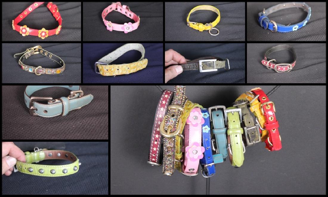10 Fancy Dog Collars: Collars for a small dog. All in good to new condition. 1 Coach collar.