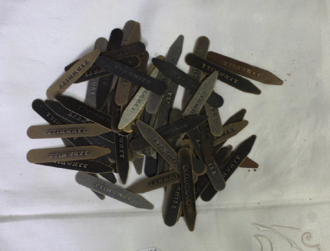 Tyrwhitt Collar Stays, Brass (68): From Tyrwhitt Men's store in London. Property of Tim Hunt. Goldfinch Auctions can ship this lot in-house.