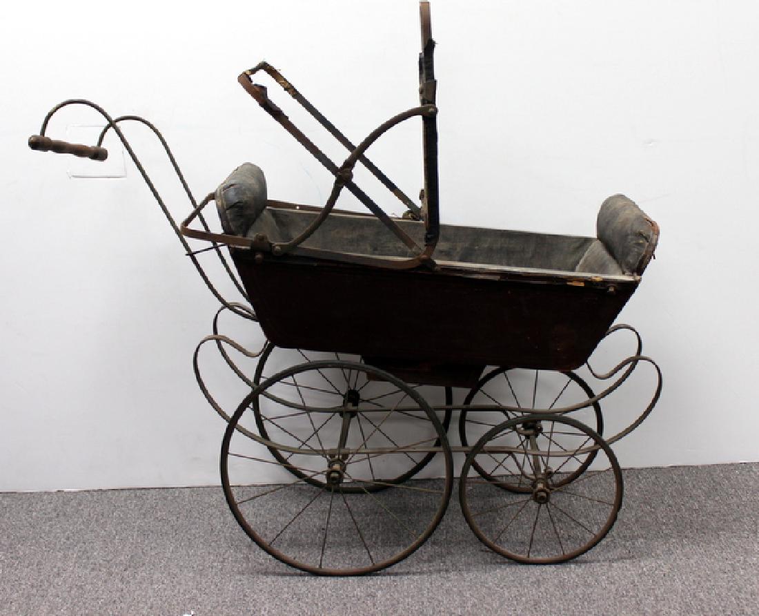 Antique Baby Carriage: 21H x 12W x 35D