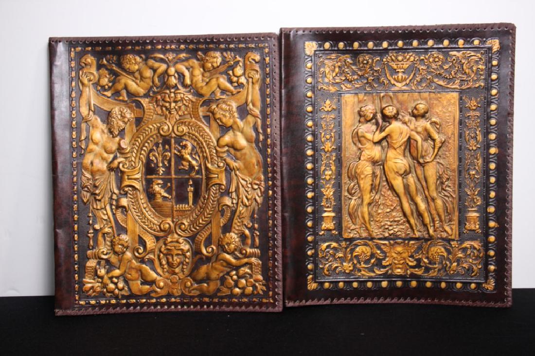 Greek Hand Tooled Leather Book/Portfolio Cover (2) (1 of 3)