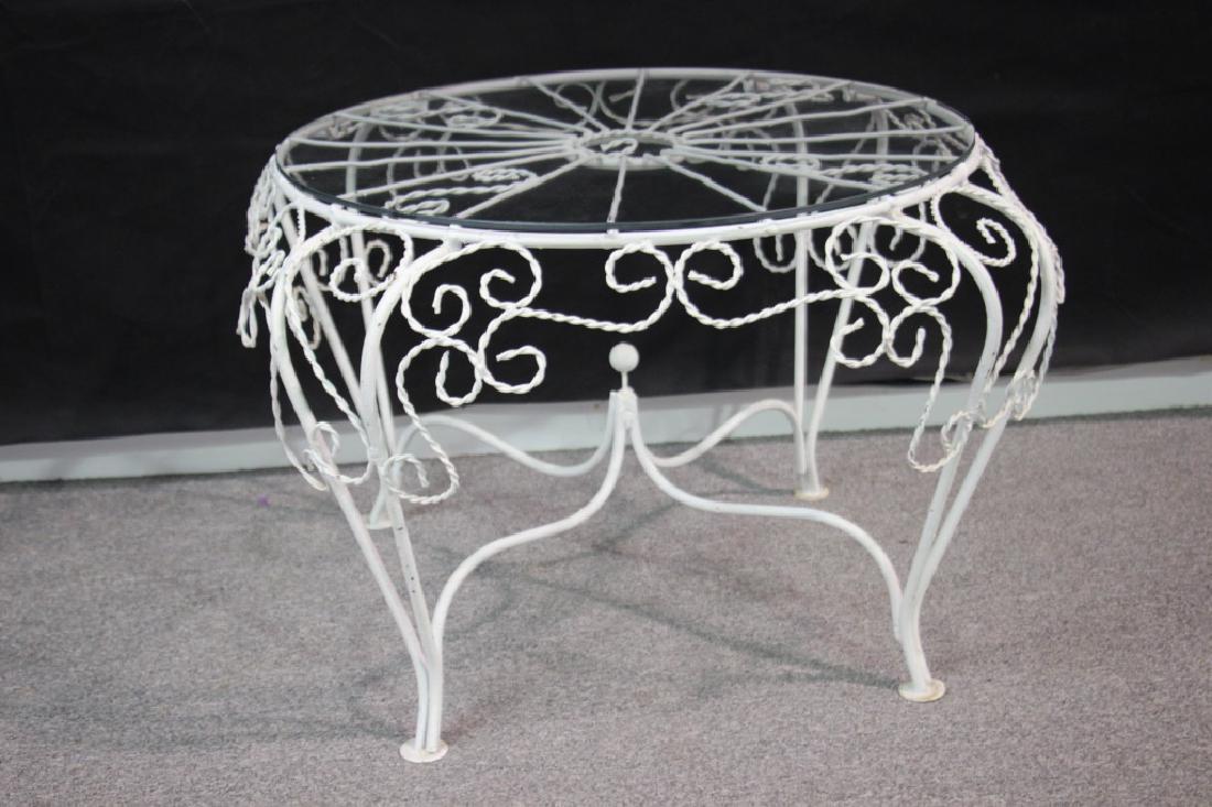 Outdoor Wire Side Table w/Glass Top (1 of 3)