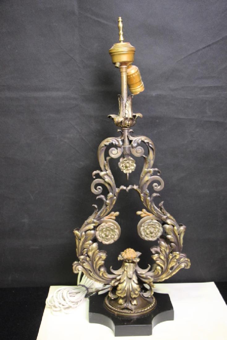 Brass Body Lamp w/Marble Base (1 of 4)