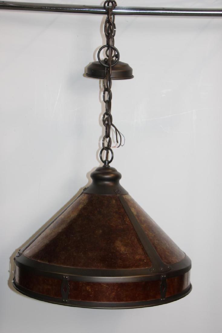 Pair of Hanging Lamps: Restoration Hardware (Clemson Classic). Approx. 27h x 22w inch diameter at opening.