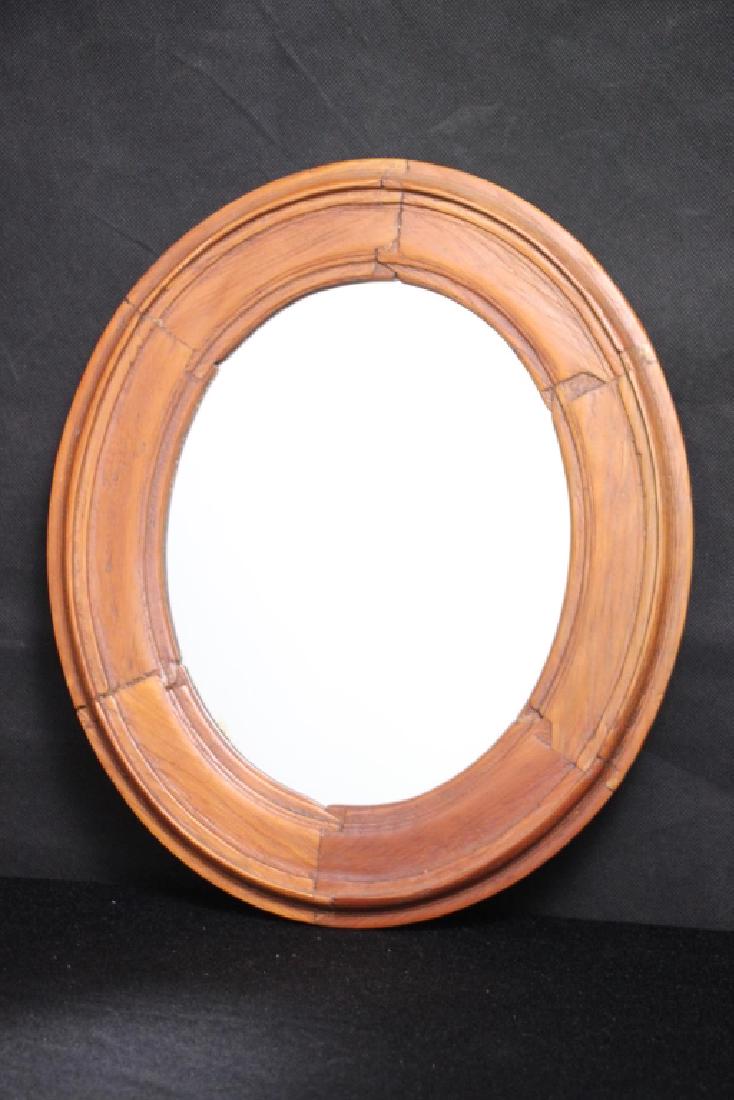 Round Wood Framed Mirror (1 of 2)