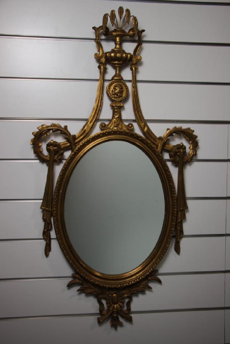 French Style Gold Oval Mirror (1 of 5)